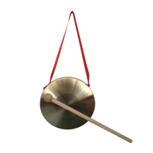 Chinese Hand Gong 10cm Mini Brass Gong with Wooden Mallet, Clear Sound for Ceremony and Events