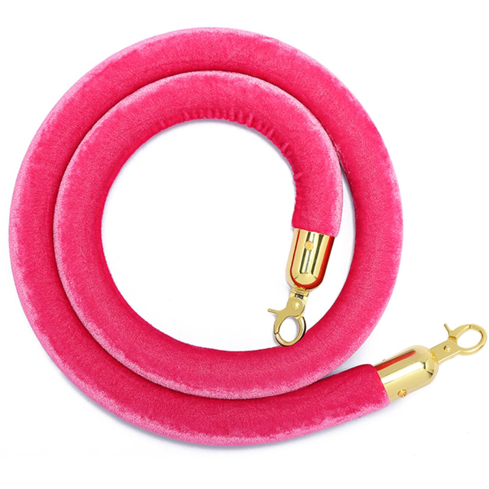 Velvet Stanchion Rope 5Ft With Golden Hooks For Stanchion Posts Crowd Control Barrier, Queue Divider, Party Supplies 9412369139436
