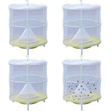 Fly Trap 4Pcs Reusable Hanging Fly Catcher Waterproof Vertical Cage with Bait Bowl for Indoor Outdoor Farms Restaurants White