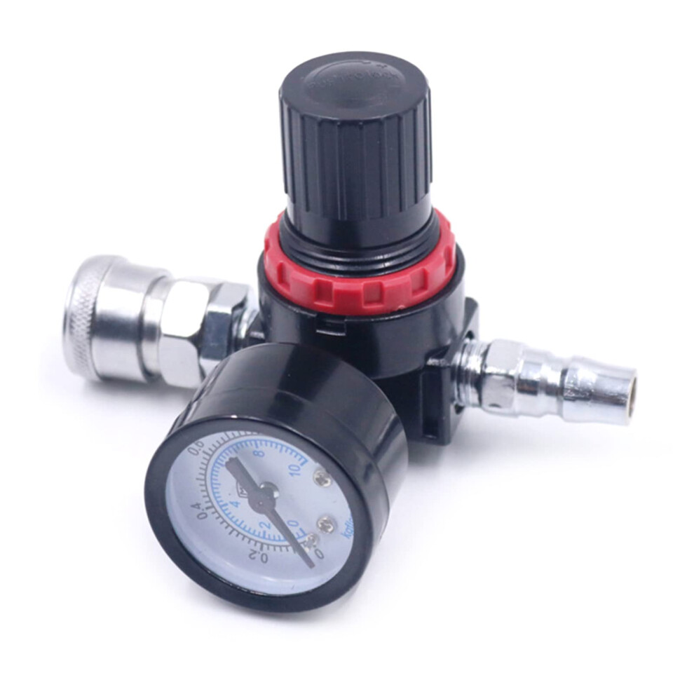 Regulator 1/4Inch For Air Compressor With Pressure Gauge Paint Application Pneumatic Tee Compatible 9412369139849