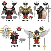 5pcs Warhammer Angel Saint Maiden Flagbearer Minifigures Set Children's Toys Building Blocks Fit Lego