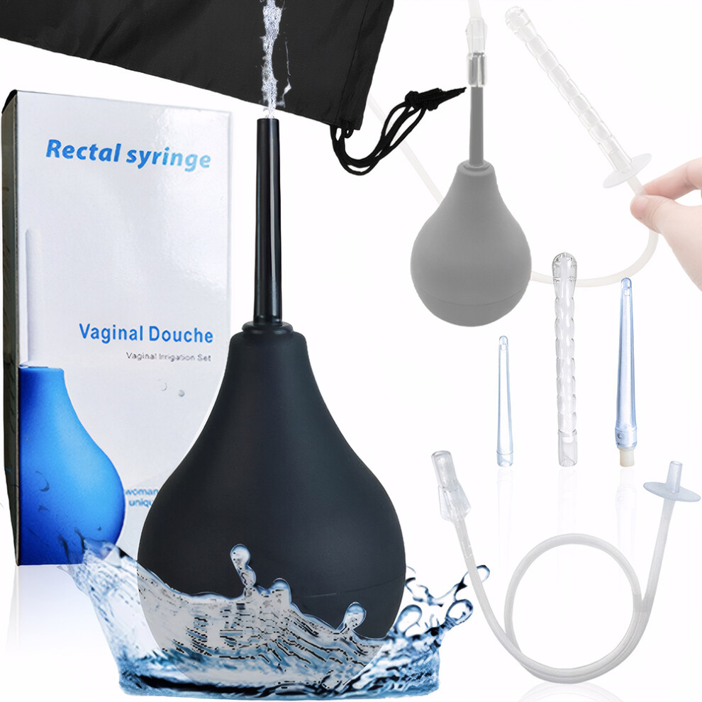 Medical Grade Silicone Enema Bulb with Odorless And Non-Toxic Anal Cleaner, Easy To Use Vaginal Douche Kit for Men and Women, Soft and Comfortable Noz