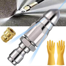 Efficient Cleaning Sewer Jet Nozzle for Blockage Free System Maintenance, Stainless Steel High Pressure Pipe Cleaning Tool with Durable Design, Precis