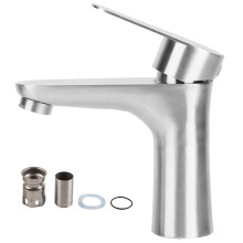 Stainless Steel Shower Arm Extension with Easy Install Bathroom Fixture, Brushed Nickel Bathroom Faucet Single Handle Basin Tap for Long Lasting