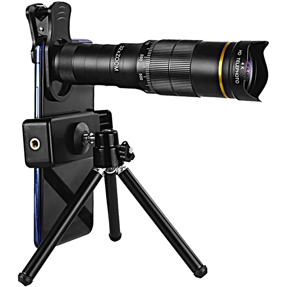 Monoculars Power Telescope 4K Telephoto Zoom, Bak4 Prism, Smartphone Clip And Tripod For Bird Watching 9189345033285