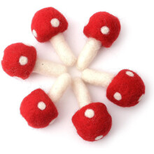 DIY Mushroom Decor, Vibrant Handmade Ornaments for Home Office Party Decoration, Premium Wool Felt Hanging Decor with Soft Texture for Easy Needle Use