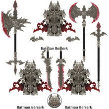 3pcs Superhero DC Berserker Batman Hell Axe Minifigures Set Children's Toys Building Blocks