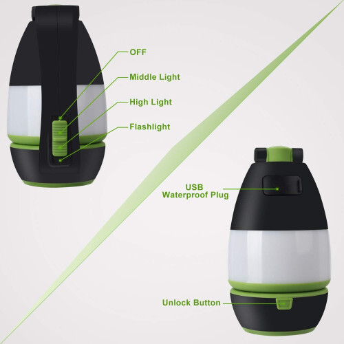 Camping Light Desk Light With Backup Battery, Ergonomically Designed For Comfortable Use, Features High Brightness Lamp, Rechargeable Lantern And 3 1