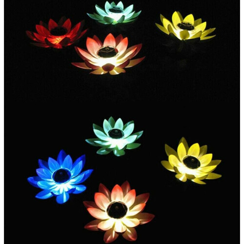 Καλλιτεχνική ηλιακή λάμπα Lotus, αδιάβροχο εξωτερικό πλωτό φως για λίμνες και 2