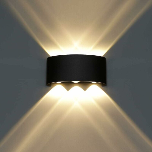 Κομψή τοξωτή φωτιστική επιφάνεια τοίχου, LED6W φωτιστικό πάνω και κάτω, μεταλλική