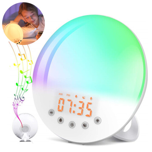Doppia sveglia con simulazione dell'alba e luce di risveglio per un risveglio dolce. 1
