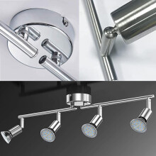 Swivel Ceiling Spotlights, Led Track Lighting Kit with Matt Nickel Finish for Indoor Dry Locations, Features Warm White Light and Energy Class A+