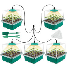Glowing Garden: Anzuchtset mit Vollspektrum-LED-Pflanzenlampe, einstellbarer Helligkeit und intelligentem Steuerungssystem, 5 Stück (12 Löcher pro