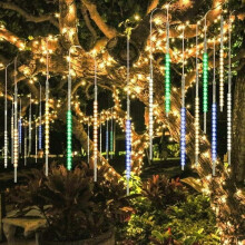 Lichterkette „Fallender Regen“, 540 LEDs, Meteoritenschauer-Lichterkette für Weihnachten, hochwertiges, transparentes PC-Material mit