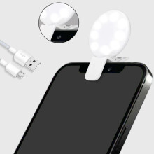 Strumento professionale per video in diretta, anello luminoso con clip per selfie, 3 modalità di luminosità regolabili, anello luminoso portatile