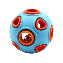 Pet IQ Trainingsball, elastisches Gummi-Hohlkammerdesign für Atmungsaktivität, bissfest, interaktives Hundespielzeug, inklusive Glöckchen, ideal