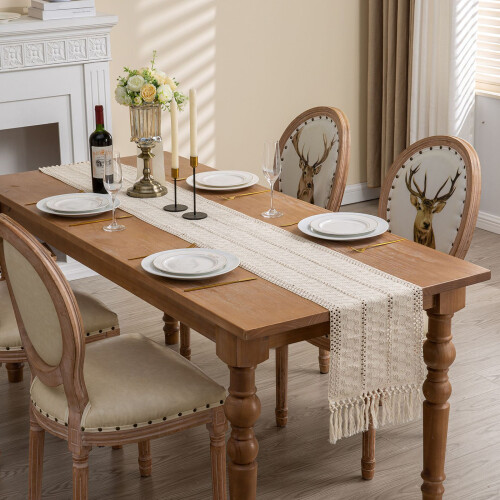 Chemin de Table en macramé, nappe de 71 pouces de Long avec 2