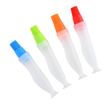 Silicone Oil Bottle Brush 4 Piece Set Portable For BBQ Grill Cleaning Kitchen Baking Oil Dispenser Maintenance