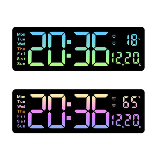Digitale wekker met groot scherm en temperatuur- en-B 1