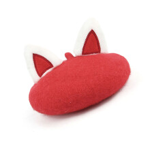 Pet Beret Hat British Style Dogs Beret Hat with Stretch-Red