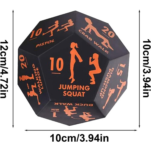 12sided workout dice for fitness, home exercise, training, orange 2