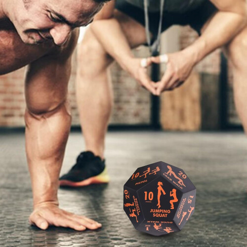 12sided workout dice for fitness, home exercise, training, orange 1