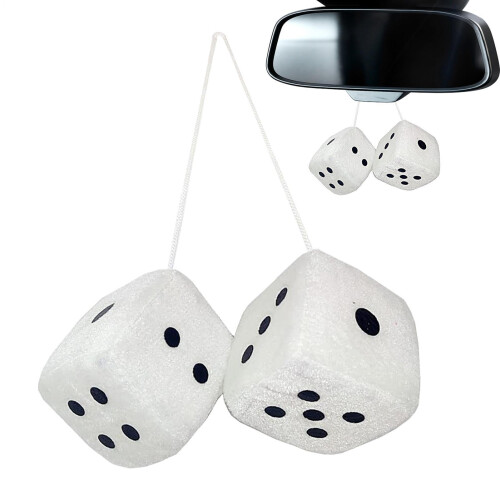 Dice For Car Mirrors  Plush Dice Rearview Mirror Accessory