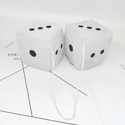 Dice For Car Mirrors  Plush Dice Rearview Mirror Accessory 2