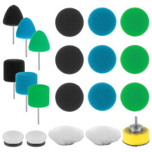 Buffing Polishing Pads 1Inch Mini Set, 20Piece WearResistant Sponge Wool Pads For Small Auto Detail, Backing Pad