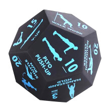 Fitness Dice for Workouts 12Sided Training Dice with Squats, Lunges, Yoga, Blue