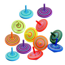20 Pieces Wooden Tops Children's Spinning Toy Rotating Toy for Kids Fun Learning Toy Random Color