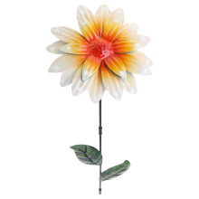 Metalen bloem decoratieve tuinpaal Buitentuindecoraties met-Wit