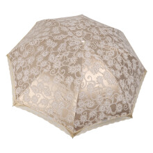 Lace Embroidery Umbrella Retro Coating 3 Folding-Apricot Yellow