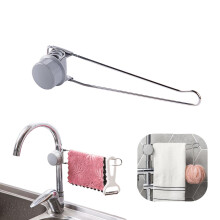 Kitchen Sink Faucet Towel Holder 1 Pack Stainless Steel Dish Cloth Hanger Universal Rack For Kitchen Faucet Silver