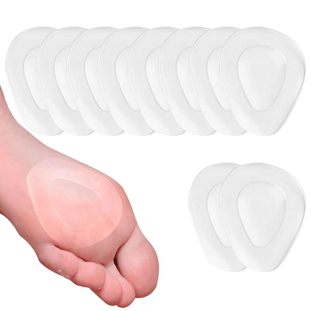 10 x Bunion Pads, Silicone Gel Insoles, Forefoot Bunion Cushion (Transparent)