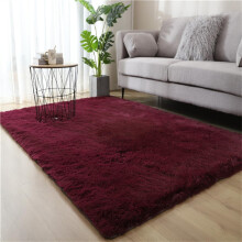 Rugs Living Room Area Rug Anti Slip Washable Extra Large Soft Shaggy Thick Pile Burgundy Red 160x230cm Bedroom Kids Room