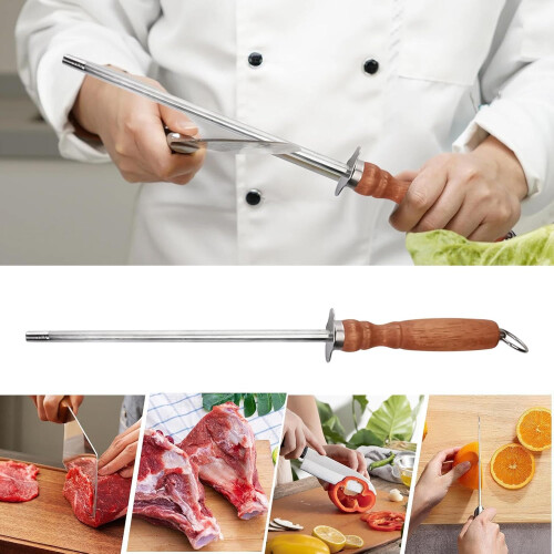 Honing Rod 12Inch Portable Multipurpose Handheld Sharpening Tool For Knives, Kitchen, Workshop, Home, Camping 2