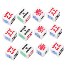 12 white poker dice onesided party game accessory cheeky drinking game