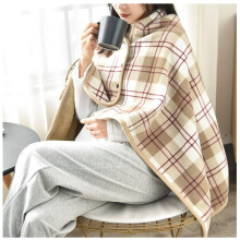 Plaid Fleece Wearable Blanket For Women, MultiPurpose Poncho Shawl With Buttons, Thick Soft 100x140cm, For Sofa Bed