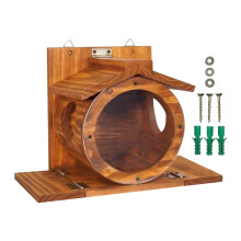 Squirrel Feeders Wooden Chipmunk Feeder Box With Ventilation Holes Weatherproof Nut Corn Cob Hay Food Garden Fence