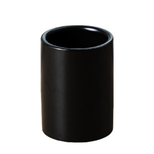 Multi-purpose Cup Non-slip Base Durable Ceramic Elegant Finish For Holding Toothbrushes Toothpaste Brushes Party Drinks, Matte Black Design Compact Si