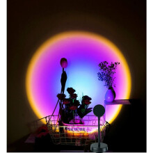 Slaapkamerdecoratie met zonsonderganglamp projector, draagbaar, USB-voeding voor huisdecoratie, sfeerverlichting met gouden uur-effecten,