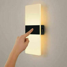 Magnetische wandlamp, LED-wandlamp voor binnen met 3 helderheidsniveaus, aanraakbediening, oplaadbaar, werkt op batterijen, wandlamp voor slaapkamers