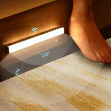 Magnetische lichtbalk voor onder het bed, rechthoekig voor veilige installatie thuis, bewegingssensor van 2 tot 5 meter, klein formaat met