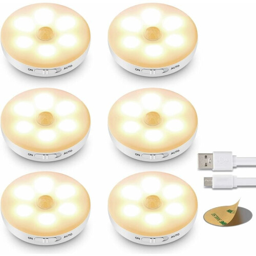 Επαναφορτιζόμενο παιδικό νυχτερινό φως Iceko-Kn USB, εύκολα τοποθετήσιμα φωτάκια LED Puck