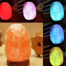 Natural Crystal Rock Lamp, Himalayan Salt With Classic Wood Base For Health Benefits, 100% Original Stone For A Touch Of Nature, Enhancing Your