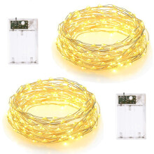 Enchanting Battery Operated String Lights, Silver Wire Flexible & Easy to Shape, for Creating Cozy Atmosphere in Your Home and Outdoor Spaces