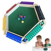 Shut The Box Dice Game Travel Wooden Box for 6 Players Classic Table Board Game