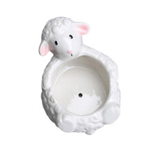 Unique Earthenware Farmer With Sheep Theme-Playing with sheep