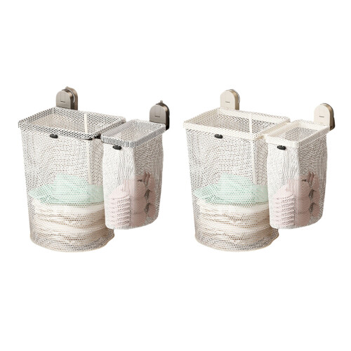 Large Capacity Wall Mount Clothes Hamper Sturdy Plastic-2 1
